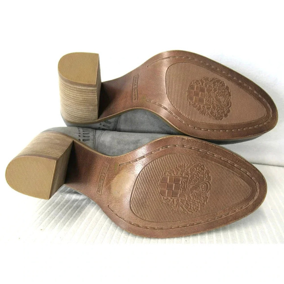 Vince Camuto FILEANA Ankle Bootie Suede Leather Split Shaft Heeled Gray Zip Sz 7 - Picture 5 of 8